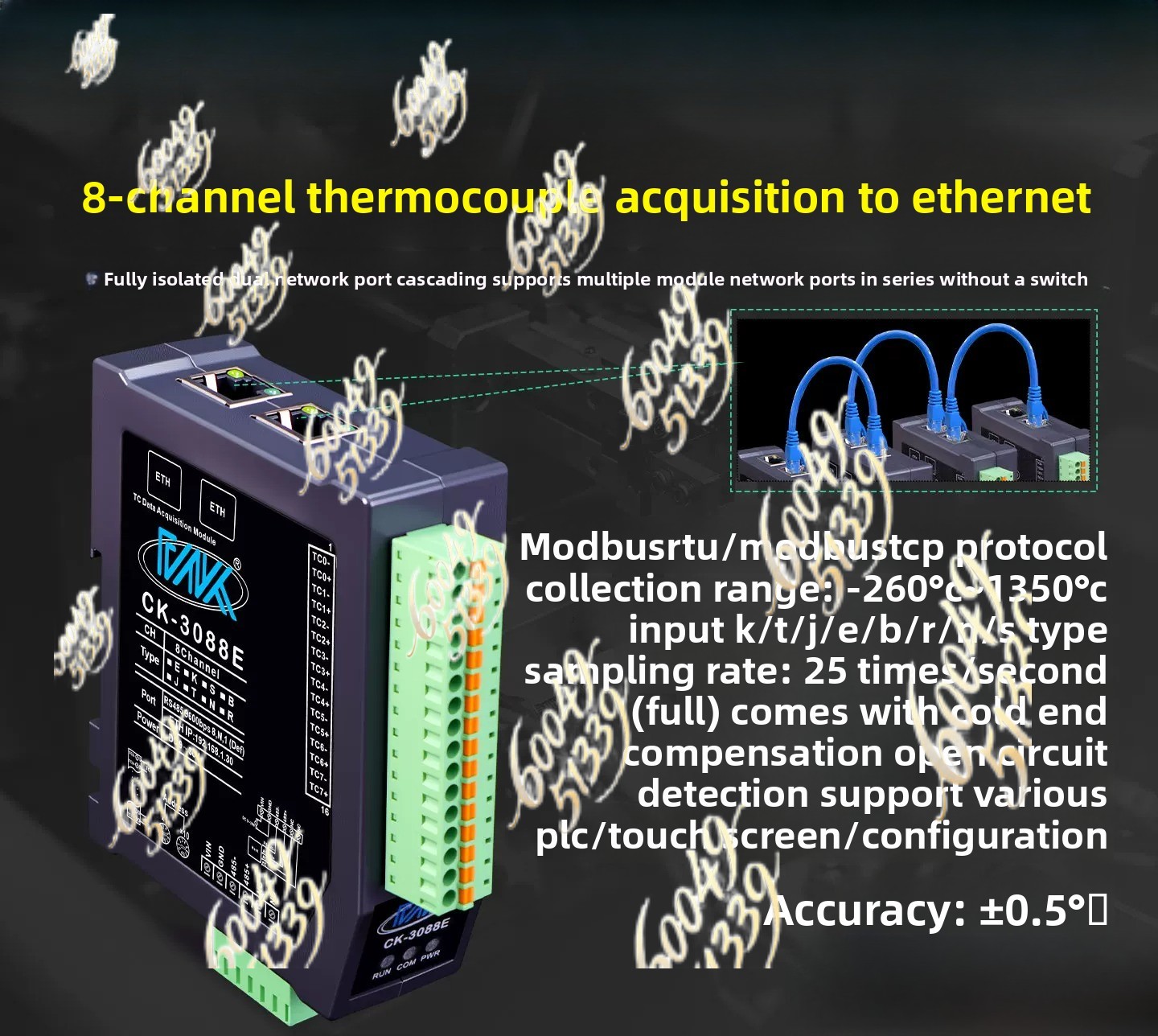 8CH 완전 절연 K형 열전대 열저항 온도 모듈 이더넷 - Power Over Ethernet 리뷰 및 가격